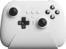 Resim 8Bitdo Ultimate Bluetooth Controller with Charging Dock, Wireless Pro Controller with Hall Effect Sensing Joystick, Compatible with Switch, Windows and Steam Deck (White) 