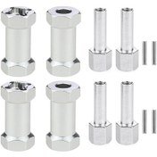 Resim Youtek Alüminyum 25mm Genişletilmiş Kombinasyon 12mm Dış Çaplı 1/10 Axial Scx10 D90 90046 Tamiya Mst Aksesuarı Gümüş 