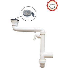 Resim Dallmer Yer Kazandıran Lavabo Sifonu Evye Sifonu Delikli Süzgeçli 50'Lik Koku Önleyici Gider Borulu 