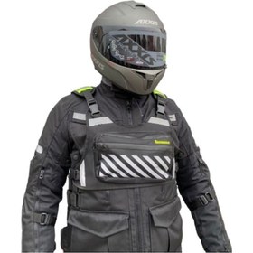 Resim Motosiklet Ve Bisiklet Uygun Reflektörlü Yelekli Çanta Yeni Yönetmeliğe Uyumlu Lüx Motor Çantası Renkli 