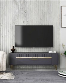 Resim Retrolp1ct Tv Sehpası Antrasit-altın 