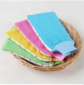 Resim 2 Adet/takım Banyo Havlusu Eldiven Banyo Eldiveni Dikdörtgen Duş Havlusu Mitten Güçlü Fırçalama Yıkama Bezi 