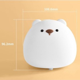 Resim Cbtx Renkli Led Gece Lambası Usb Şarj Edilebilir Sevimli Ayı Silikon Başucu Lambası Ev Dekor - Beyaz Diğer 