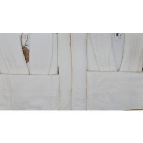 Resim Özdilek Branch Bornoz Aile Seti Krem 