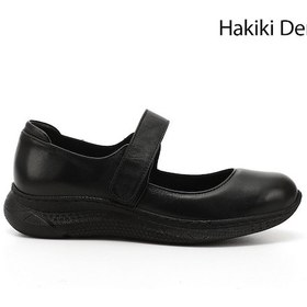 Resim Gönderi R Siyah Mary Jane Dolgu Taban Hakiki Deri Ayakkabı Siyah 