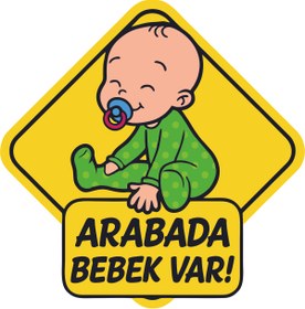 Resim TASARIM TABELA Arabada Bebek Var Sticker Etiket 14x14cm 