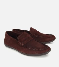Resim HOTİÇ Erkek Süet Deri Kahverengi Comfort Loafer Ayakkabı 