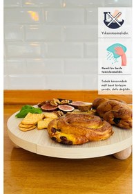 Resim Justwood Mdf Tabaklı Kayın Top Ayaklı Risus 29 Cm Yuvarlak Pasta 