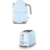 Resim Smeg Pastel Mavi Kettle Ve 2x1 Ekmek Kızartma Makinesi Seti 