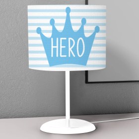 Resim instababyrooms Kahraman Taç Desenli Çocuk Odası Dijital Baskılı Çocuk Odası Masaüstü Abajur Avize 