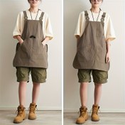 Resim Çoklu Cepli Ters Çevrilebilir Polyester Önlük - Zeytin Yeşili ve Bej Tasarım, Mutfak, Ofis, Kafe, Bar, Kütüphane, Çiçekçi, Fırın ve Daha Fazlası için Mükemmel, Çok Yönlü İş Giysisi | Pratik Tasarım 