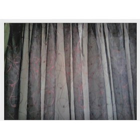 Resim Taç Ince Şeritli Siyah Tül Perde 