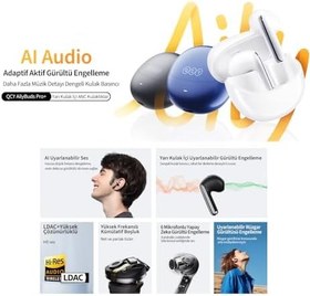 Resim QCY HT10 Ailybuds Pro Plus Adaptif Anc Hi-res Ldac Aı 6 Mikrofon Bluetooth 5.3 Kablosuz Kulaklık Beyaz 