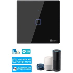 Resim Sonoff T3eu1c-tx Wifi Dokunmatik Akıllı Anahtar | Alexa , Google , Nest , Echo , Echo Dot , Tap | Si 