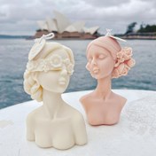 Resim Kız Portre Mum Kalıbı 3D Kapalı Göz Kız ve Kapalı Göz Kız Silikon Kalıp Mumlar Vücut Reçine Alçı Kalıp DIY Dekorasyon Kalıbı Mum Yapımı Kalıpları Vücut Kalıbı Kil Kalıbı 