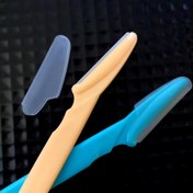 Resim 2 adet Kaş Tıraşı Yüz Tıraşı Kadınlar ve Erkekler için, Paslanmaz Çelik Kaş Saç Kesici ve Tıraş Makinesi Koruyucu Kapak ile, Güvenli ve Yeni Başlayanlar için uygun 