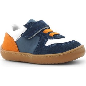 Resim Rakerplus Bob Hakiki Deri Lacivert Beyaz Barefoot Cırtlı Lastikli Bebek Sneaker Ayakkabı Lacivert 