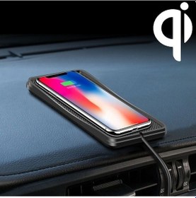 Resim Rogfer C3 Qı Standart Araç Kaymaz Kablosuz Hızlı Şarj Cihazı 