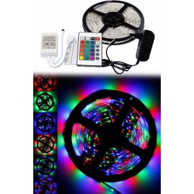 Resim 5 Metre Rgb Şerit LED Seti-Iç ve Dış Mekan Silikonlu-Tak Çalıştır (5282) 