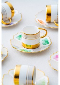 Resim Acar Hxf-06855 Nashwell 6lı Kahve Fincan Takımı Gold 