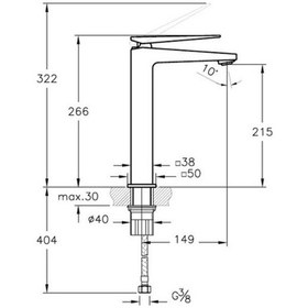 Resim Artema Brava A42610 Yüksek Lavabo Bataryası 
