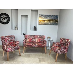 Resim Azra Mobilya Çay Seti Koltuk Takımı - Cafe - Balkon - Bahçe - Ofis Mobilyası - Oturma Grubu Bordo 