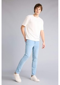 Resim Defacto Carlo Skinny Fit Ekstra Dar Kalıp Normal Bel Ekstra Dar Paça Jean Pantolon D0025AX26SP Mavi 