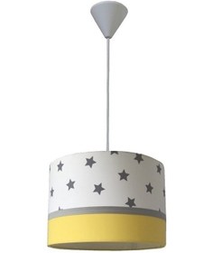 Resim 512 Yıldızlı Sarı 2.li Set Genç Bebek Ve Çocuk Odası Avize Abajur 