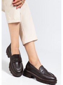 Resim 746-759 Kahve Günlük Yüksek Tabanlı Loafer Ayakkabı Açık Kahverengi 