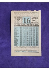 Resim 16 Aralık 2002 Takvim Yaprağı - Nostalji Koleksiyonluk Takvim Yaprağı 