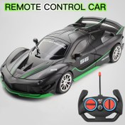 Resim Turboşarjlı Uzaktan Kumandalı Spor Araba, 2.4GHz Kablosuz Pil ile Çalışan Plastik Araç, Buton Kontrollü, Krank İşletimi, Yanıp Sönen Farlar, Kablosuz Değil, ≤36V - Yüksek Hızlı RC Araba Oyuncak 