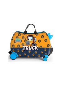 Resim Coral High Kids Kamyon Desenli Otur-çek Çocuk Valizi 16371 Sarı - Lacivert 