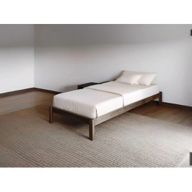 Resim Doğal Masif Ahşap Butik Karyola Ceviz Renk Başlıksız 120X200 cm 