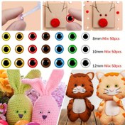 Resim 50 Adet Plastik Göz Seti - Amigurumi için 8-12mm Yuvarlak Düz El Sanatları Gözlüğü, Yumuşak Heykeller ve Tekstil Sanatı | Yetişkinler İçin Çok Boyutlu DIY Projeleri 