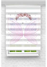 Resim Perdecizade Enxboy Pembe Kanat Dijital Baskılı Zebra Perde-cocuk Odası-stor Perde Renkli 