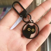Resim Sevimli Siyah Kedi Anahtarlık CP 1-2 adet, Süper Sevimli, Tatlı Kombinasyon Kolye Kulaklıklar, Sırt Çantaları, En İyi Arkadaş, Özel Hediye 
