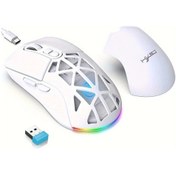 Resim Honeybeeshop Hxsj Manyetik Kapakli Cift Modlu Kablosuz Beyaz Rgb Mouse Fotoelektrik Usb C Sarj Diğer 