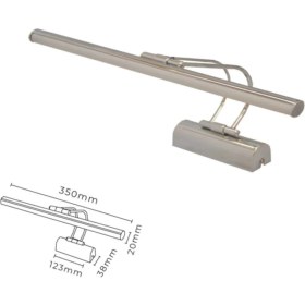 Resim Coral Light 1 Ayna Üstü LED Aplik / Tablo / Resim / Çerçeve / 7W - 35 cm - Krom Banyo Aplik Metal Ledli Bej 