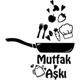 Resim Mutfak Aşkı - Araç, Oto, Laptop, Duvar Uyumlu Sticker 15*16 cm 