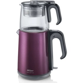 Resim Arzum AR3031 Çaycı Heptaze Çay Makinesi - Inox / Cam - Mürdüm 