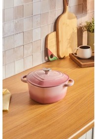 Resim Karaca Love Demir Döküm Tencere Pembe 