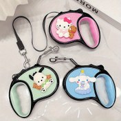 Resim 1 Adet Sanrio Hello Kitty Geri Çekilebilir Köpek Tasması - Pembe, Yeşil, Mavi Sevimli Karikatür Desenli 3.05 Metre Otomatik Yürüyüş İpi, Küçük ve Orta Boy Köpekler İçin Uygun, Evcil Hayvan Liderliği | Sanrio Karakter Temalı | Parlak Çekme İpi, Uzatılabilir Köpek Tasma 