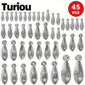 Resim Balıkçılık Yem Aksesuarları 45 Parça Balıkçılık Ağırlıkları Karıştırılmış Set, Deniz Balıkçılığı için Halkalı Altıgen Kurşun Ağırlık, Kamış Dökme için Damlama Yarası, Balıkçılık Malzemeleri 1/8oz 1oz 2oz 