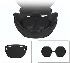 Resim Aokicase Playstation VR2 VR silikon kılıf, yüz ve lens ve dokunmatik kontrol kolu için, toz koruyucu kılıf, PS VR2 VR aksesuarları için, tere dayanıklı ve yıkanabilir (PS VR2, siyah) PS VR2-3'ü 1 