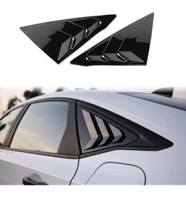 Resim Carmind Honda Civic Fe1 Uyumlu Kelebek Cam Vizörü Piano Black 2022- 