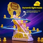 Resim Sarı Kauçuk Ördek Merdiven Müzik ve Işıklı Oyuncak, Etkileşimli Tırmanma Ördekleri İzleme Kaydırma Oyunu, Otomatik Aile Eğlencesi, Doğum Günü, Cadılar Bayramı, Noel, Paskalya Hediyeleri için Mükemmel, Parti Oyun Seti - Piller Dahil Değil 