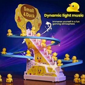 Resim Sarı Kauçuk Ördek Merdiven Müzik ve Işıklı Oyuncak, Etkileşimli Tırmanma Ördekleri İzleme Kaydırma Oyunu, Otomatik Aile Eğlencesi, Doğum Günü, Cadılar Bayramı, Noel, Paskalya Hediyeleri için Mükemmel, Parti Oyun Seti - Piller Dahil Değil 