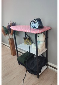 Resim İyimi Ekinezya Smart Fix Dolaplı Raflı Sabit Ütü Masası Pembe 