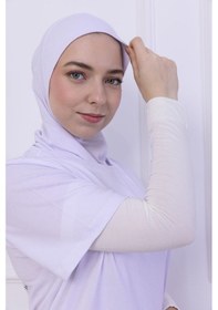 Resim Loggia Likralı Penye Kolluk Ekru - Pratik Kadın Tesettür Düz Namaz Kolluğu 1 Çift 40cm Viskon Hijab Ekru 