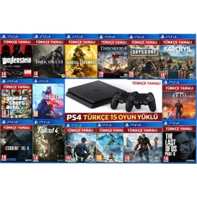 Resim Çınar Bilişim Dünyası Ps4 Siyah Şık Çift Kol 15 Oyunlu Favori Paket Türkçe Yamalı 
